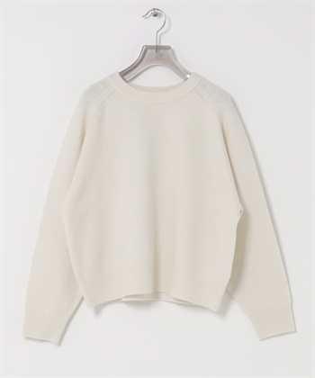 可機洗羊毛喀什米爾針織衫(米白色-FREE-OFF WHITE)