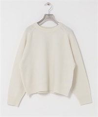 可機洗羊毛喀什米爾針織衫(米白色-FREE-OFF WHITE)