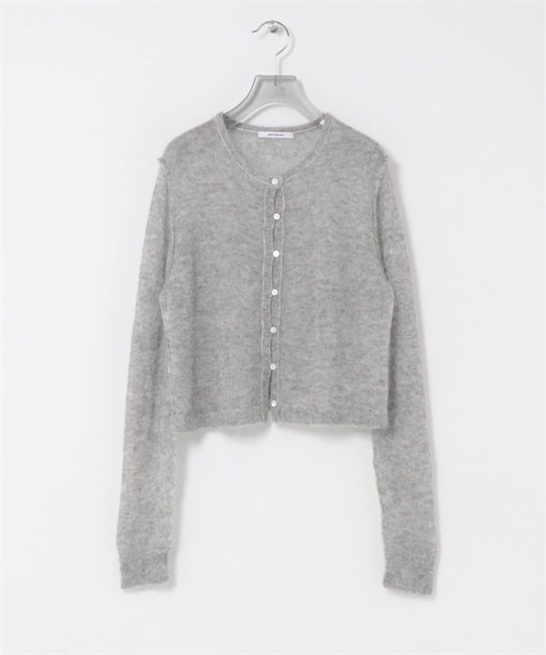 透膚馬海毛開襟衫(淺灰色-FREE-LIGHT GRAY)