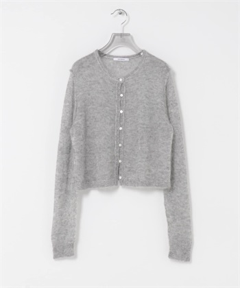 透膚馬海毛開襟衫(淺灰色-FREE-LIGHT GRAY)