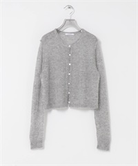 透膚馬海毛開襟衫(淺灰色-FREE-LIGHT GRAY)