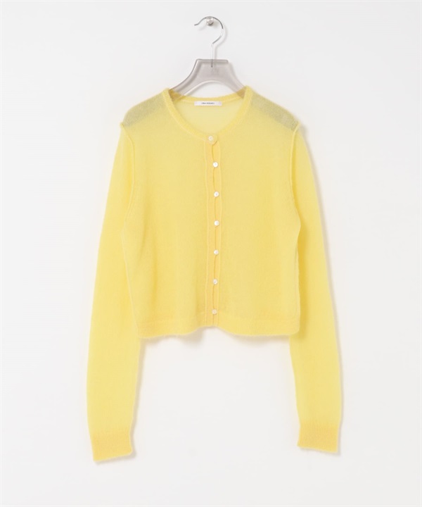 透膚馬海毛開襟衫(黃色-FREE-YELLOW)