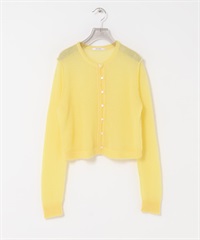 透膚馬海毛開襟衫(黃色-FREE-YELLOW)