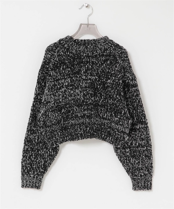蓬鬆圈圈紗針織衫(黑色混色-FREE-其他黑色)