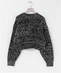 蓬鬆圈圈紗針織衫(黑色混色-FREE-其他黑色)