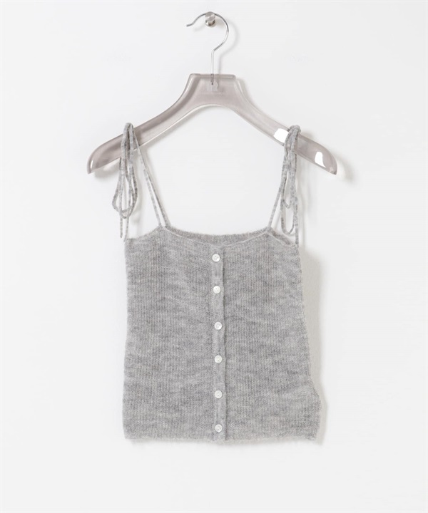 透膚馬海毛細肩帶背心(淺灰色-FREE-LIGHT GRAY)