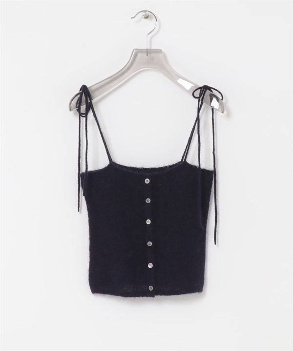 透膚馬海毛細肩帶背心(藏青色-FREE-NAVY)