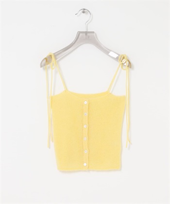 透膚馬海毛細肩帶背心(黃色-FREE-YELLOW)