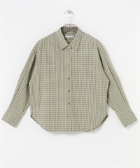 法蘭絨棉質格紋襯衫(淺綠色-FREE-其他綠色)