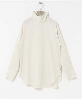 TR柔軟斜紋高領襯衫(象牙白-FREE-IVORY)