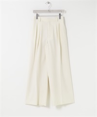 仿羊毛雙褶寬褲(米白色-36-OFF WHITE)