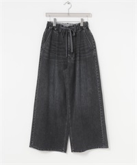 輕便牛仔寬褲(黑色-36-BLACK)