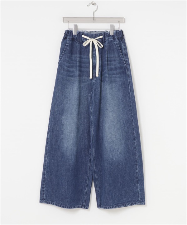 輕便牛仔寬褲(藍色-36-BLUE)