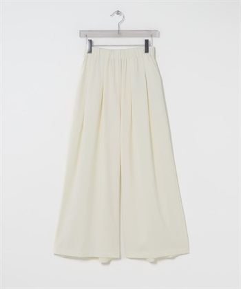 彈性打褶碎褶長褲(米白色-36-OFF WHITE)