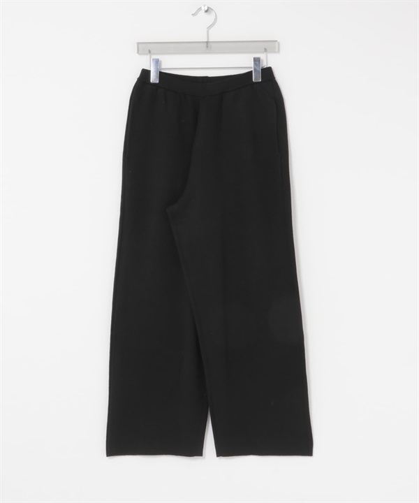 棉質喀什米爾寬鬆針織長褲(黑色-36-BLACK)