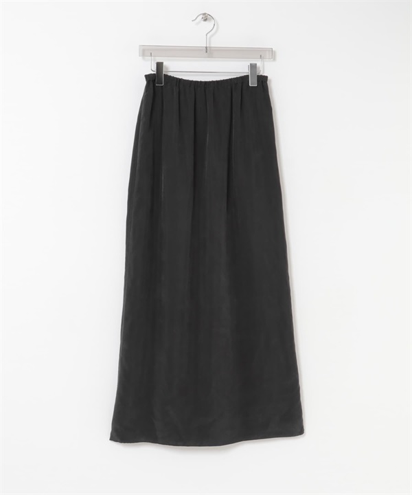 銅氨纖維碎褶直筒裙(炭灰色-36-CHARCOAL GRAY)