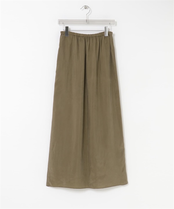 銅氨纖維碎褶直筒裙(卡其棕色-36-其他綠色)