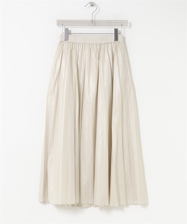 亮光加工百褶裙(灰膚色-FREE-其他灰色)