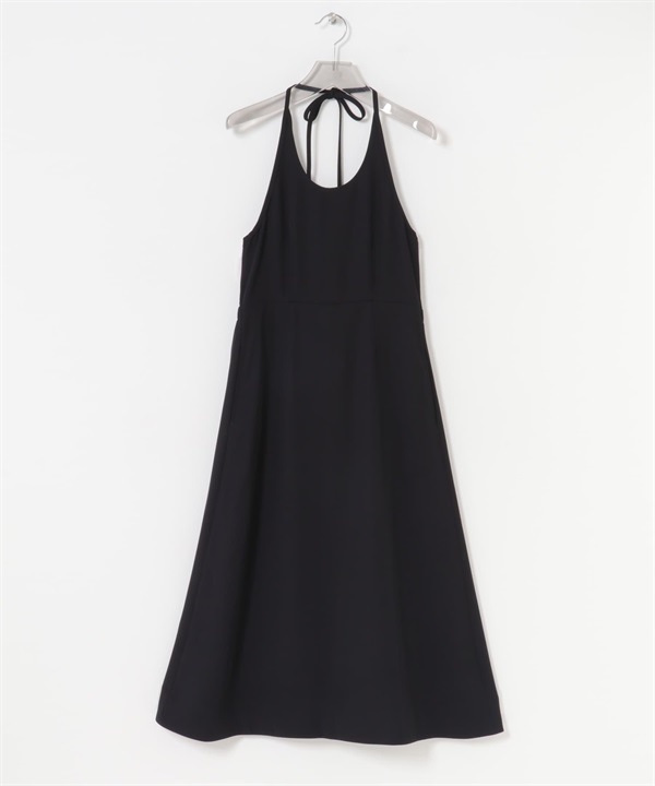 繞頸綁帶洋裝(黑色-FREE-BLACK)