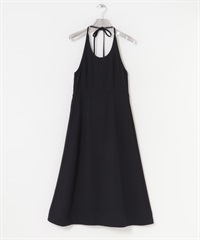 繞頸綁帶洋裝(黑色-FREE-BLACK)