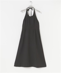 繞頸綁帶洋裝(炭灰色-FREE-CHARCOAL GRAY)