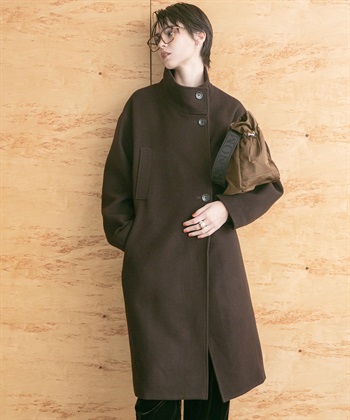 Super100羊毛立領大衣