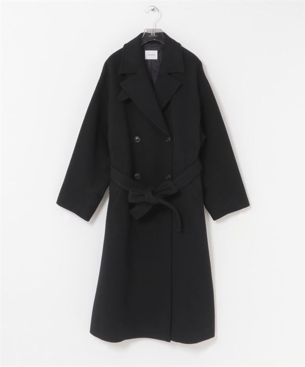 Super140羊毛切斯特大衣(黑色-36-BLACK)