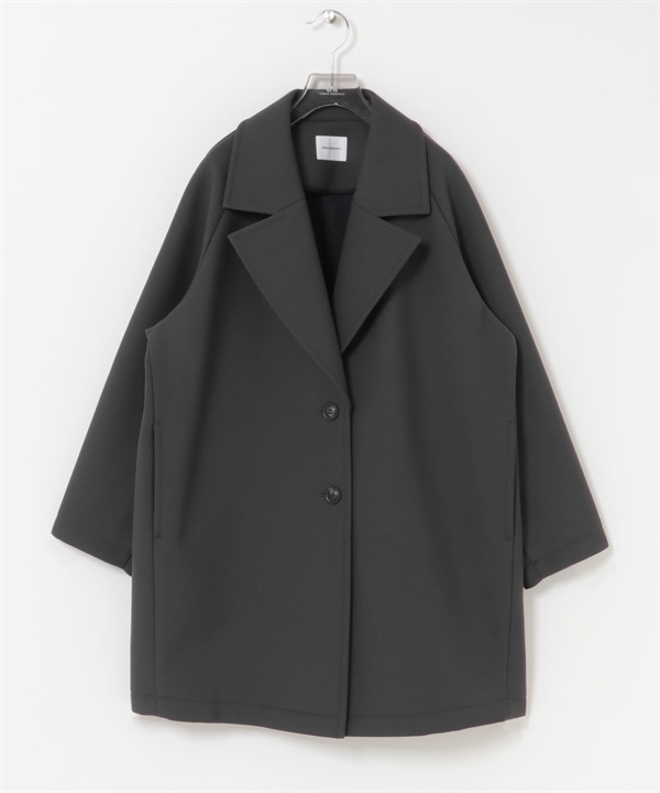 黏合加工切斯特大衣(炭灰色-FREE-CHARCOAL GRAY)