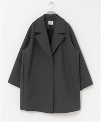 黏合加工切斯特大衣(炭灰色-FREE-CHARCOAL GRAY)