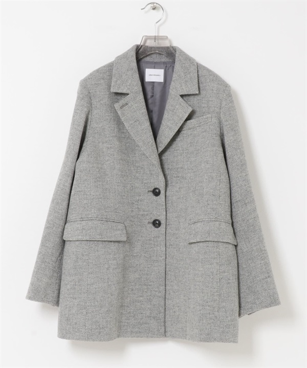 英國羊毛粗花呢西裝外套(淺灰色-36-LIGHT GRAY)