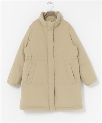 立領抽繩羽絨大衣(膚色-36-BEIGE)