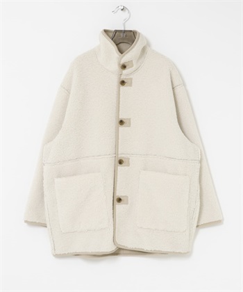 ECOPEL仿羊皮雙面穿大衣(米色x灰膚色-FREE-OFF WHITE)