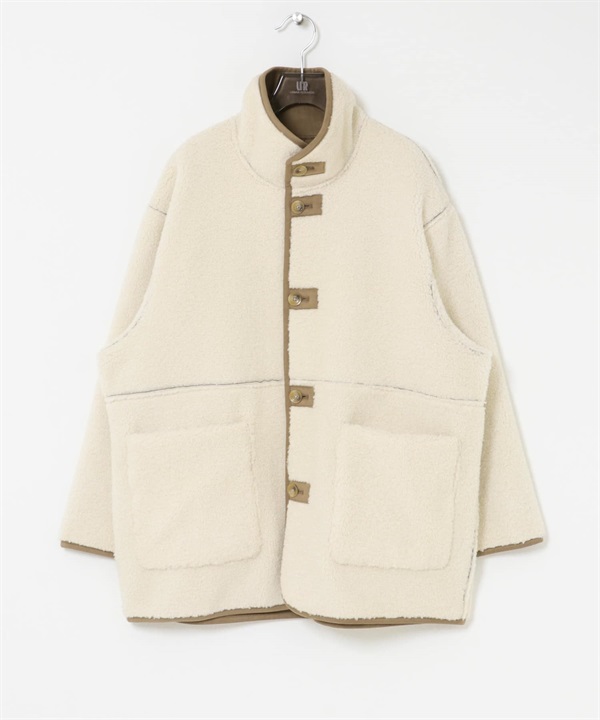 ECOPEL仿羊皮雙面穿大衣(象牙白x駝色-FREE-IVORY)