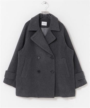 Super100麥爾登海軍大衣(炭灰色-FREE-CHARCOAL GRAY)