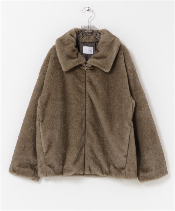 仿皮草夾克(膚色-FREE-BEIGE)