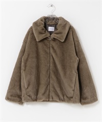 仿皮草夾克(膚色-FREE-BEIGE)