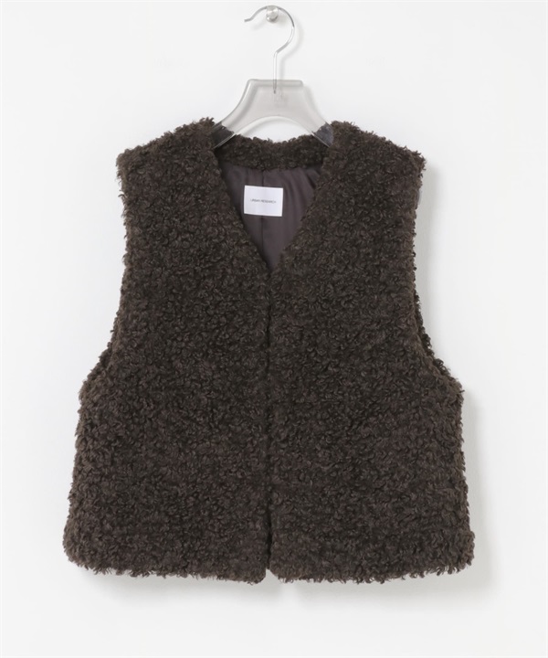 ECOPEL環保皮草背心(深棕色-FREE-DARK BROWN)