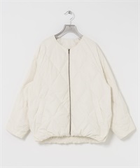 繭型絎縫羽絨外套(米白色-S-OFF WHITE)