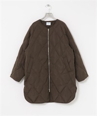 繭型絎縫長版羽絨外套(棕色-S-BROWN)