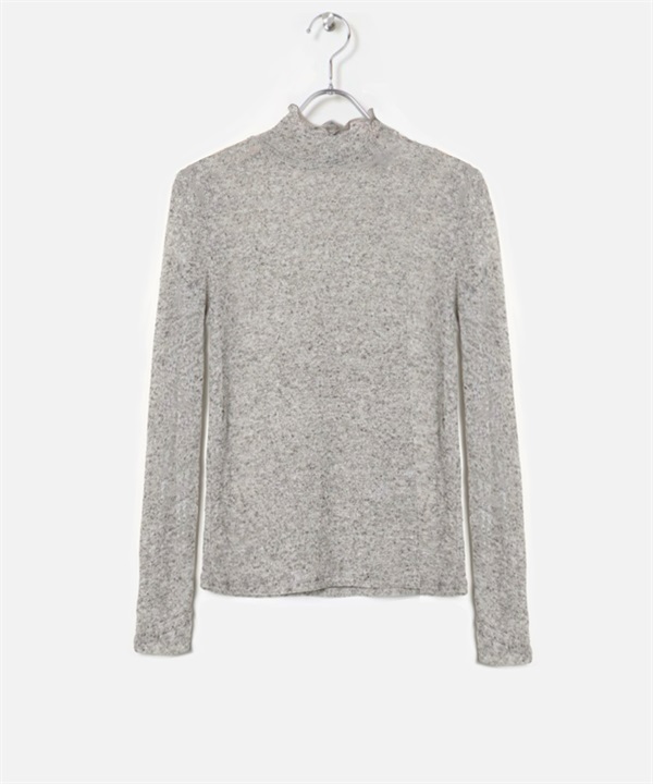 【張甯兒聯名企劃】透膚混色紗高領上衣(灰色-F-其他灰色)