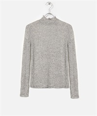 【張甯兒聯名企劃】透膚混色紗高領上衣(灰色-F-其他灰色)