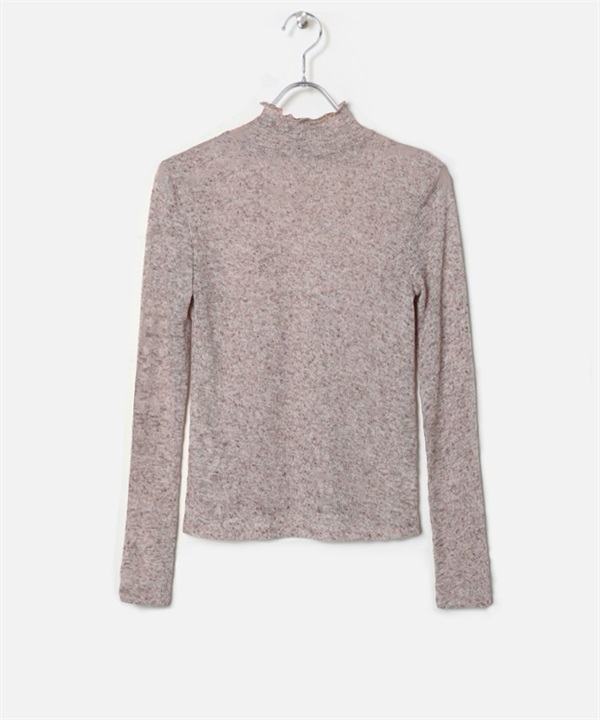 【張甯兒聯名企劃】透膚混色紗高領上衣(棕色-F-BROWN)