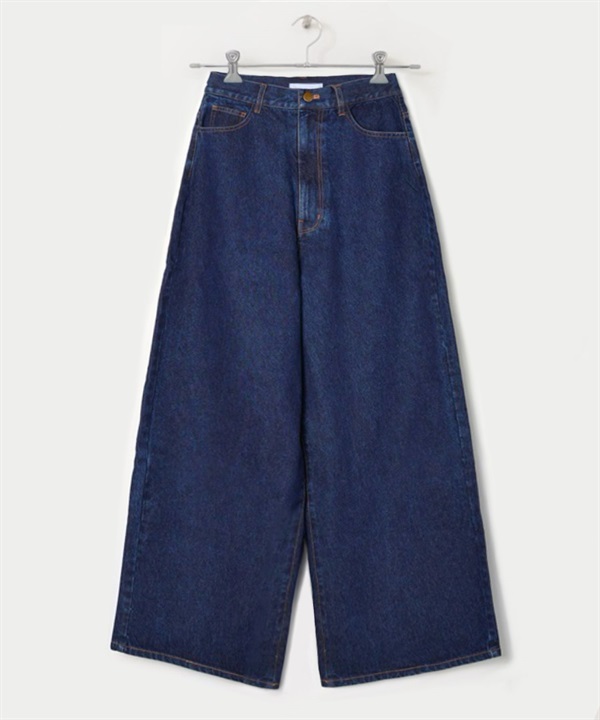 【張甯兒聯名企劃】高腰牛仔寬褲(靛青色-36-INDIGO BLUE)