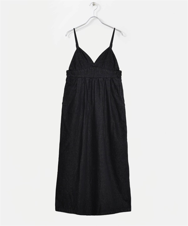 牛仔細肩帶洋裝(黑色-FREE-BLACK)