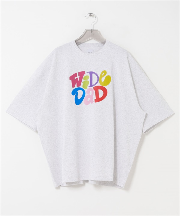WIDE DAD / 圖案T恤WITH HATCH(灰色-1-其他白色)
