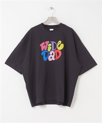 WIDE DAD / 圖案T恤WITH HATCH(藏青色-1-NAVY)
