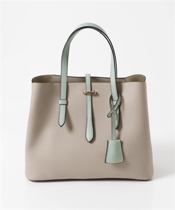 鑰匙圈飾帶中款托特包(薄荷綠-one-MINT)