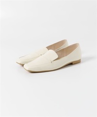 日本製金屬鉚釘方頭樂福鞋(米白色-37-OFF WHITE)