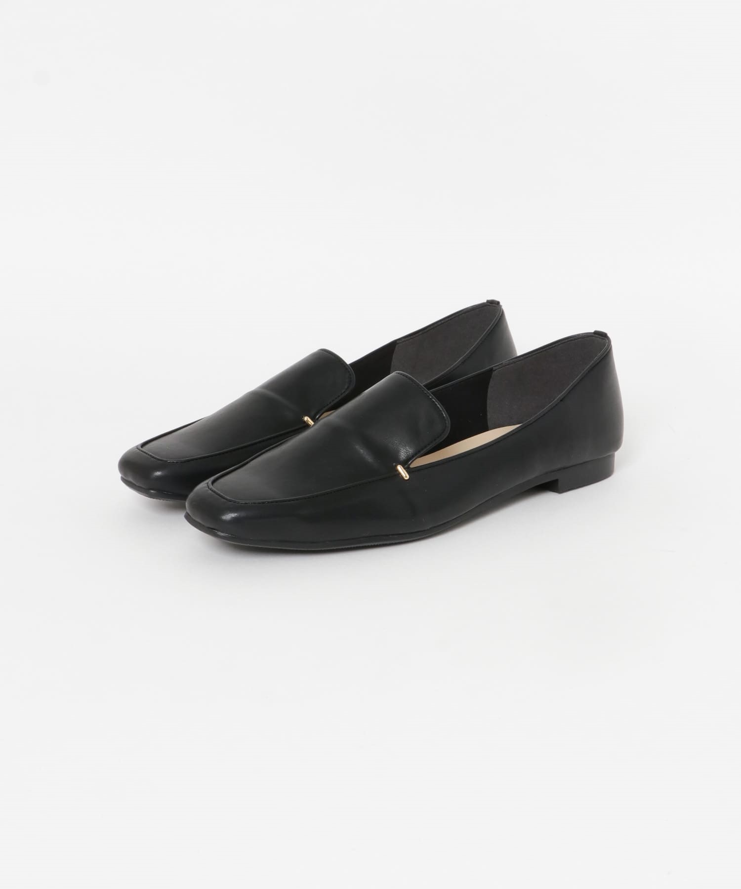 日本製金屬鉚釘方頭樂福鞋(黑色-36-BLACK)