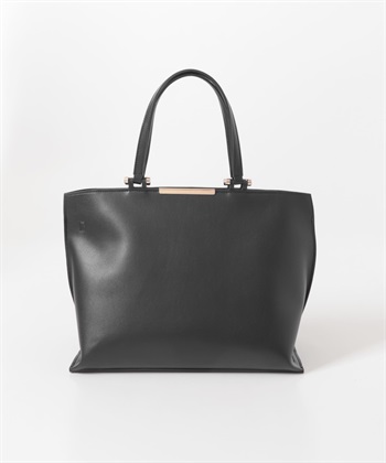 2WAY金屬裝飾A4托特包(黑色-one-BLACK)